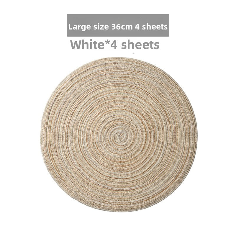 Round Material Table Placemat Set