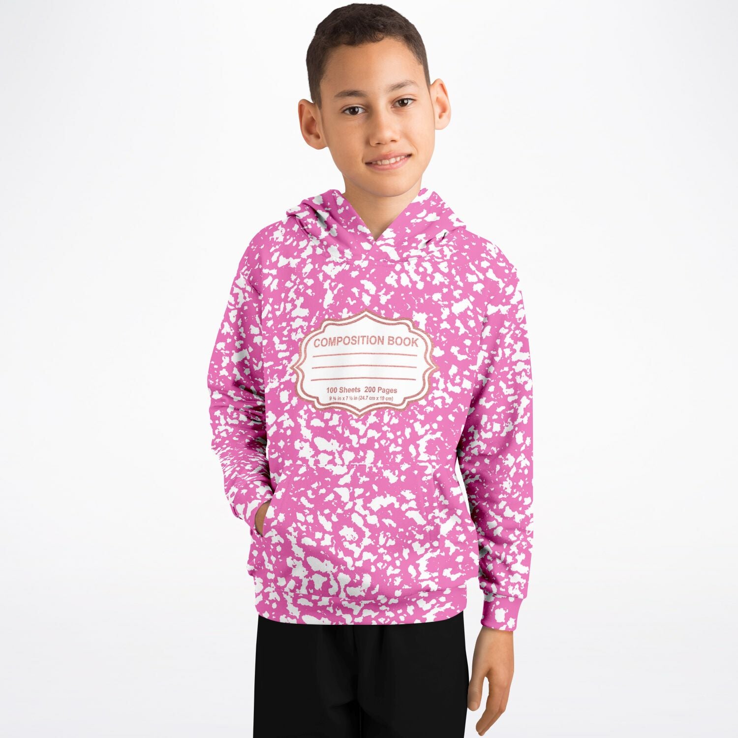 Pink Composition Notebook Unisex Kids Halloween Hoodie