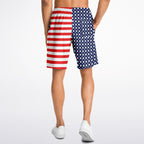 Stars and Stripes Mens Athletic Long Shorts