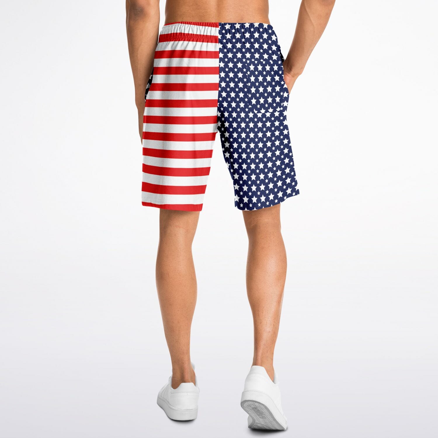 Stars and Stripes Mens Athletic Long Shorts