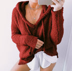 Plush Hooded Pullover Sweatshirt