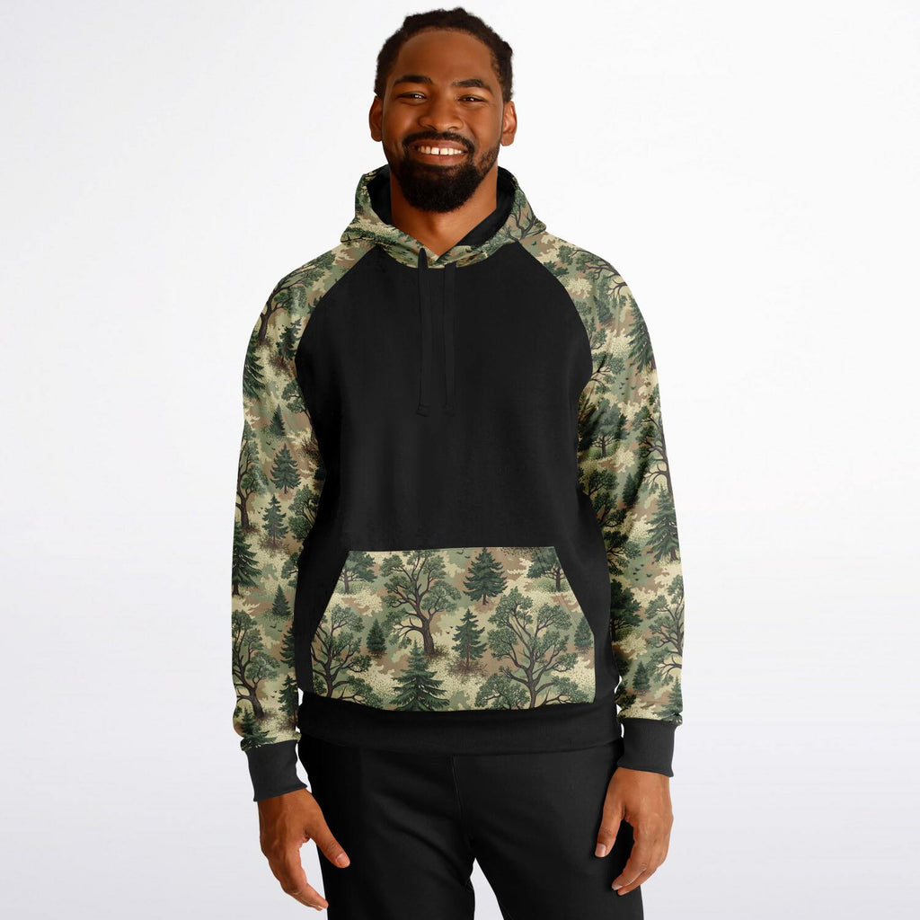 Forest Camo Black Raglan Hoodie