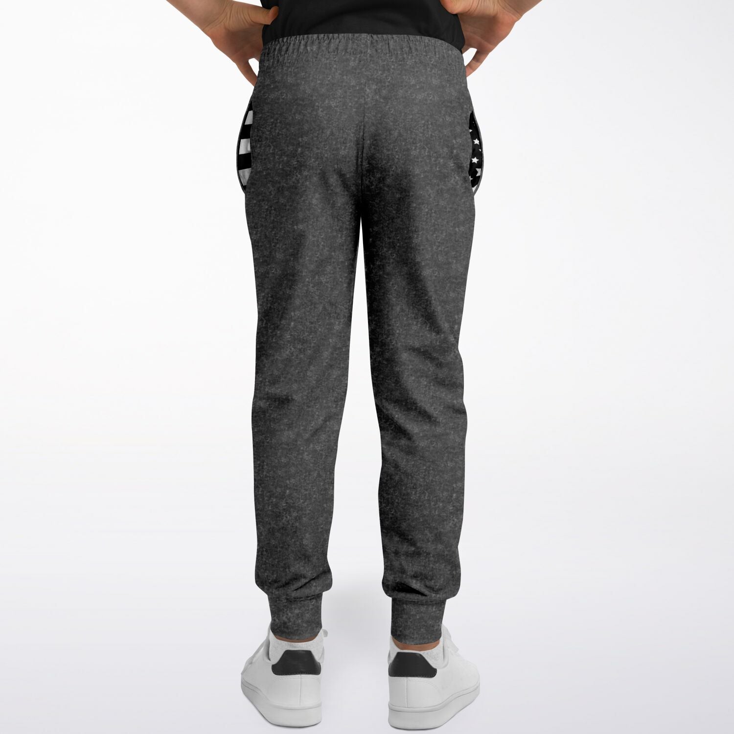 America Drip Black Acid Wash Kids/Youth Jogger