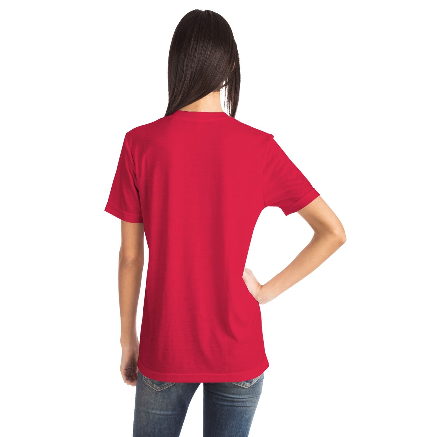 Crimson Red Ladies Pocket T-shirt