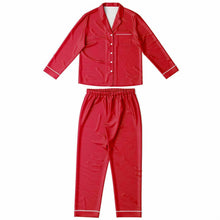 Load image into Gallery viewer, Women&#39;s Cherry Red Premium Satin Pajamas
