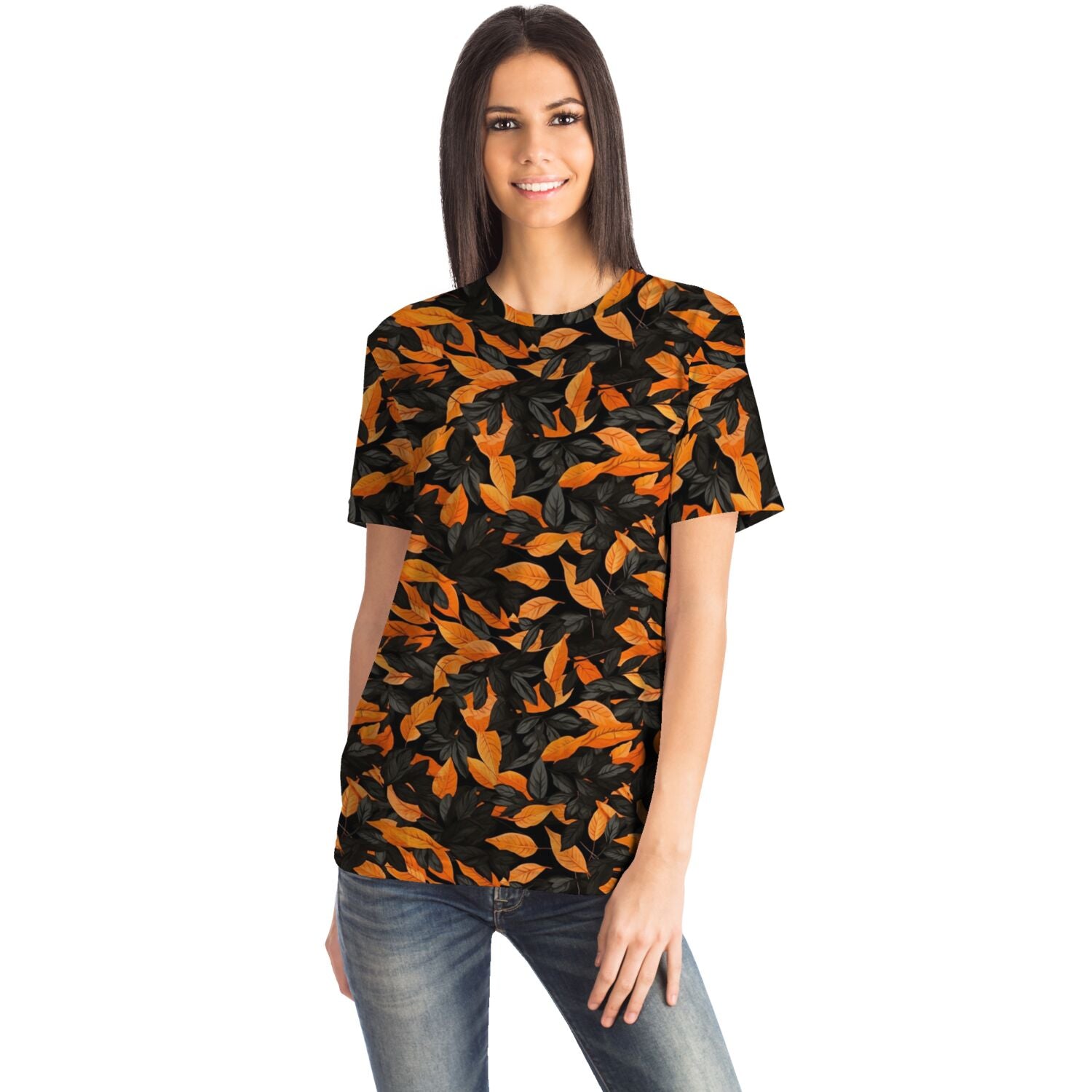 Orange Leaves Forest Camo T-Shirt