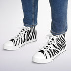 Zebra Print High Top Canvas Shoes