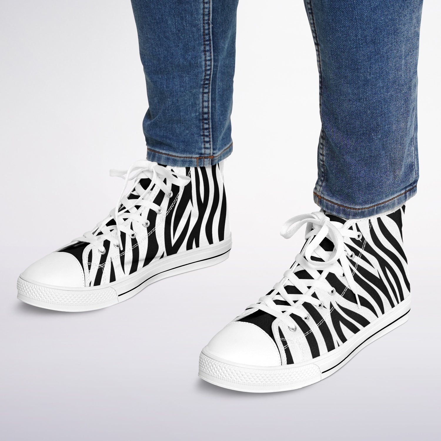 Zebra Print High Top Canvas Shoes