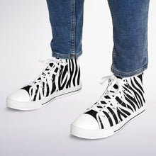 Load image into Gallery viewer, Zebra Print High Top Canvas Shoes
