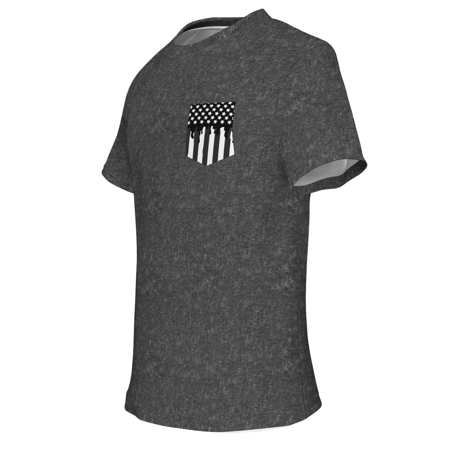 American Drip Black Acid Wash Men's Pocket T-shirt