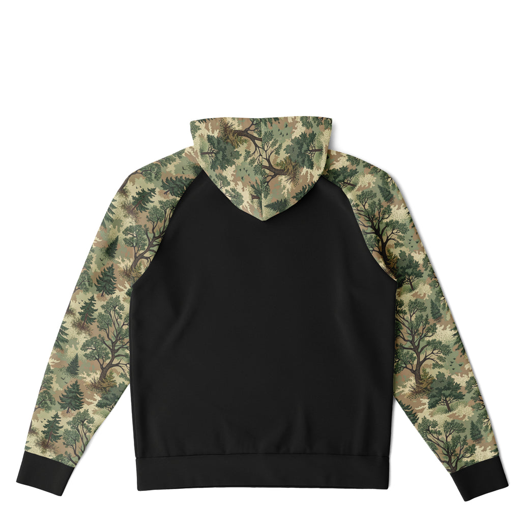 Forest Camo Black Raglan Hoodie