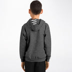 America Black Acid Wash Kids Hoodie