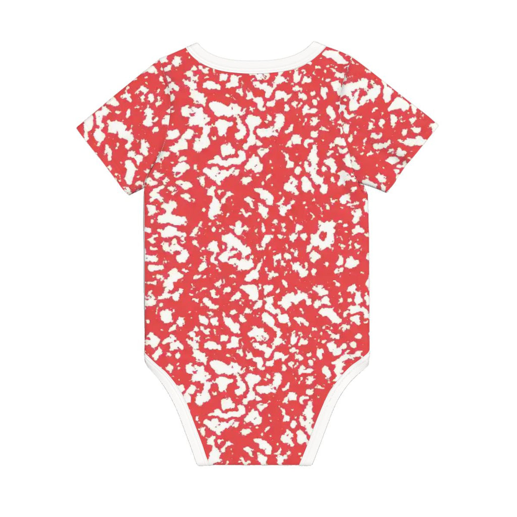 Red Baby Composition Book Cotton Short Sleeve Onesie