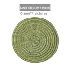 Round Material Table Placemat Set