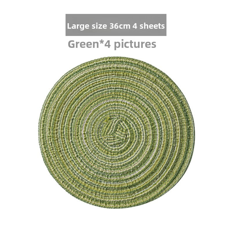 Round Material Table Placemat Set