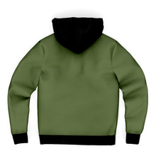 Load image into Gallery viewer, Green and Black Microfleece Zip up Hoodie
