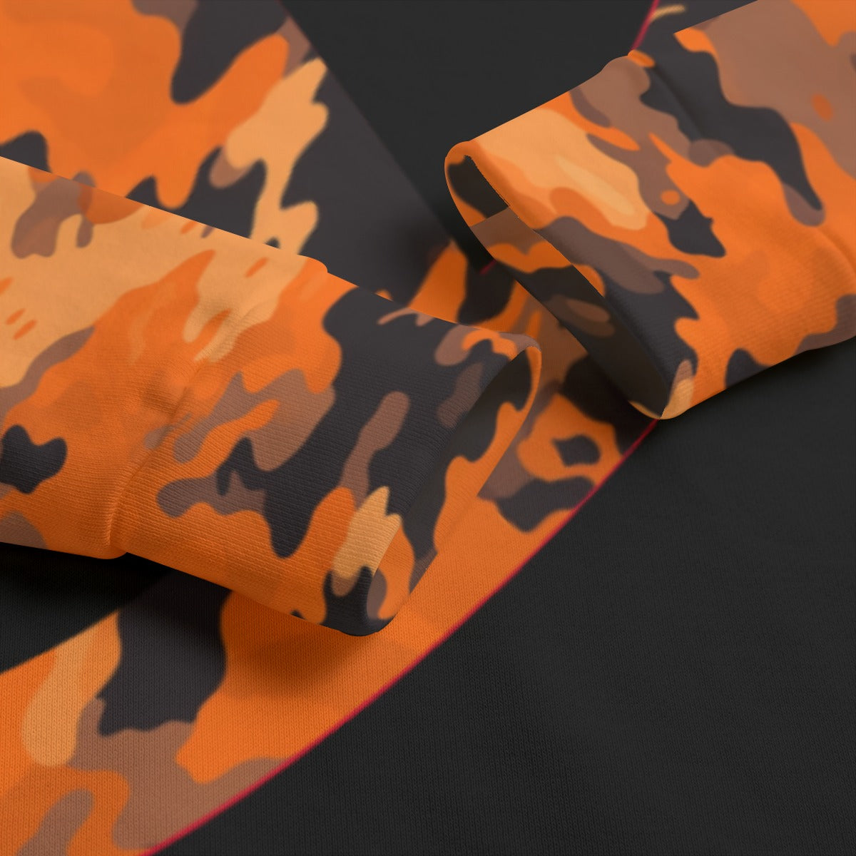 Orange Camouflage Jack Kid's Cotton Pullover Hoodie