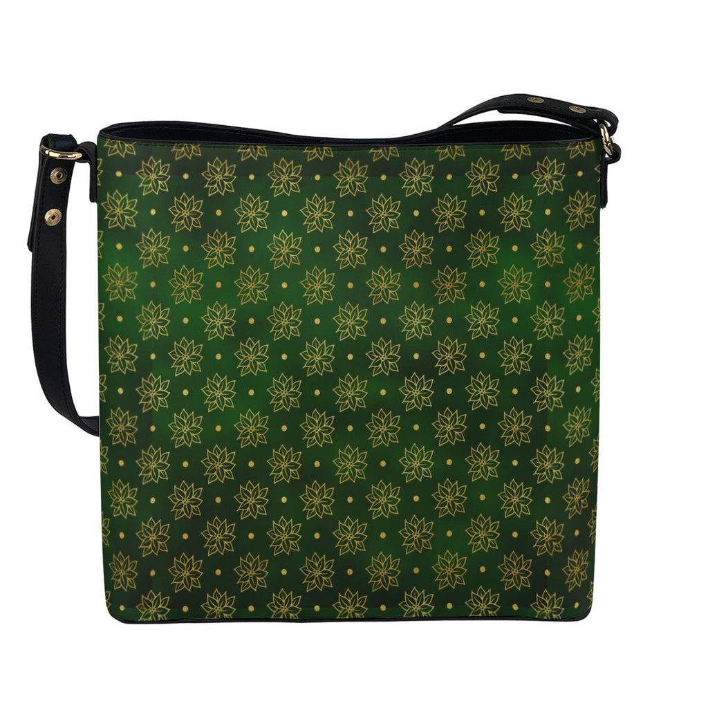 Green Minimalist Square Crossbody Bucket Bag