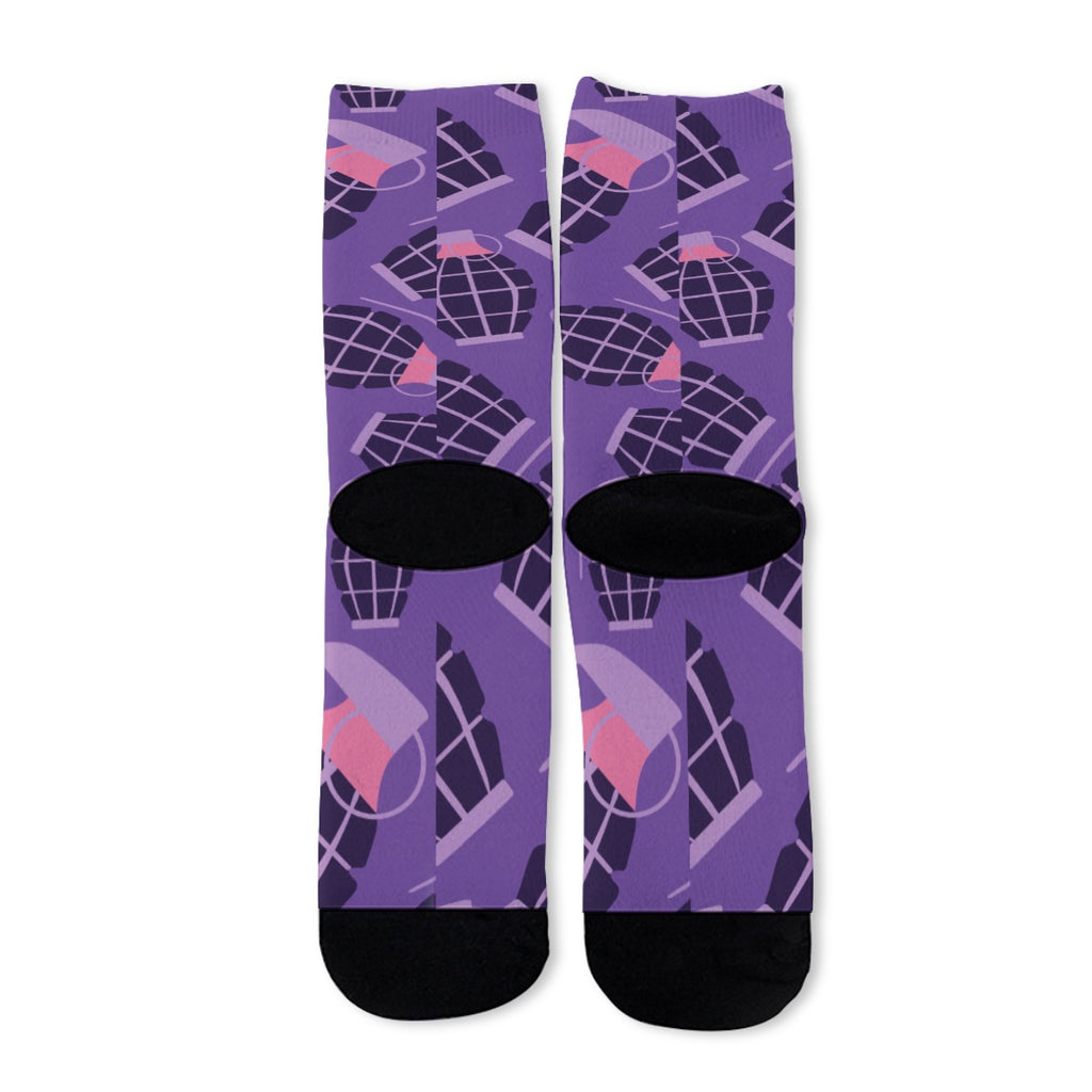 Purple Grenade Long Socks