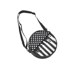 Black and White American Flag Drip Round Satchel Bag