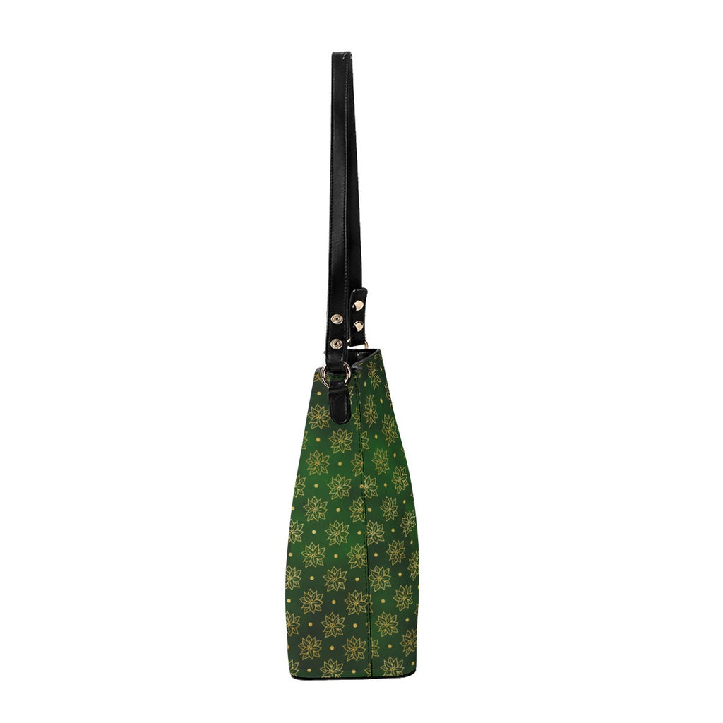 Green Minimalist Square Crossbody Bucket Bag