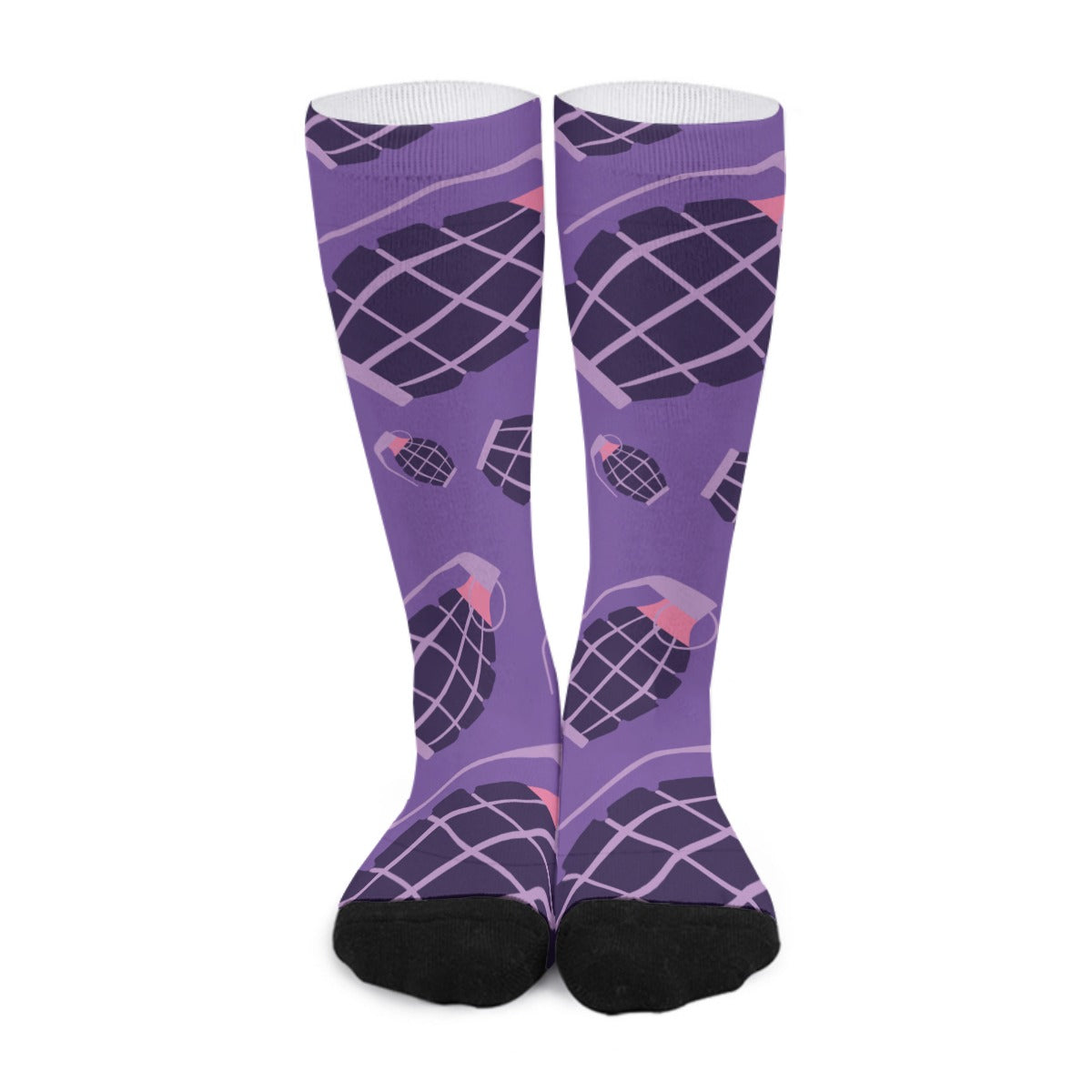Purple Grenade Long Socks