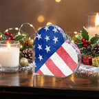 Heart Shaped Stars and Stripes 4th of July Acrylic Desktop Ornament
