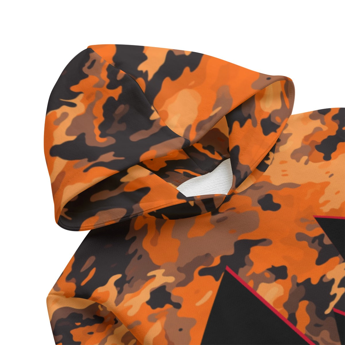 Orange Camouflage Jack Kid's Cotton Pullover Hoodie