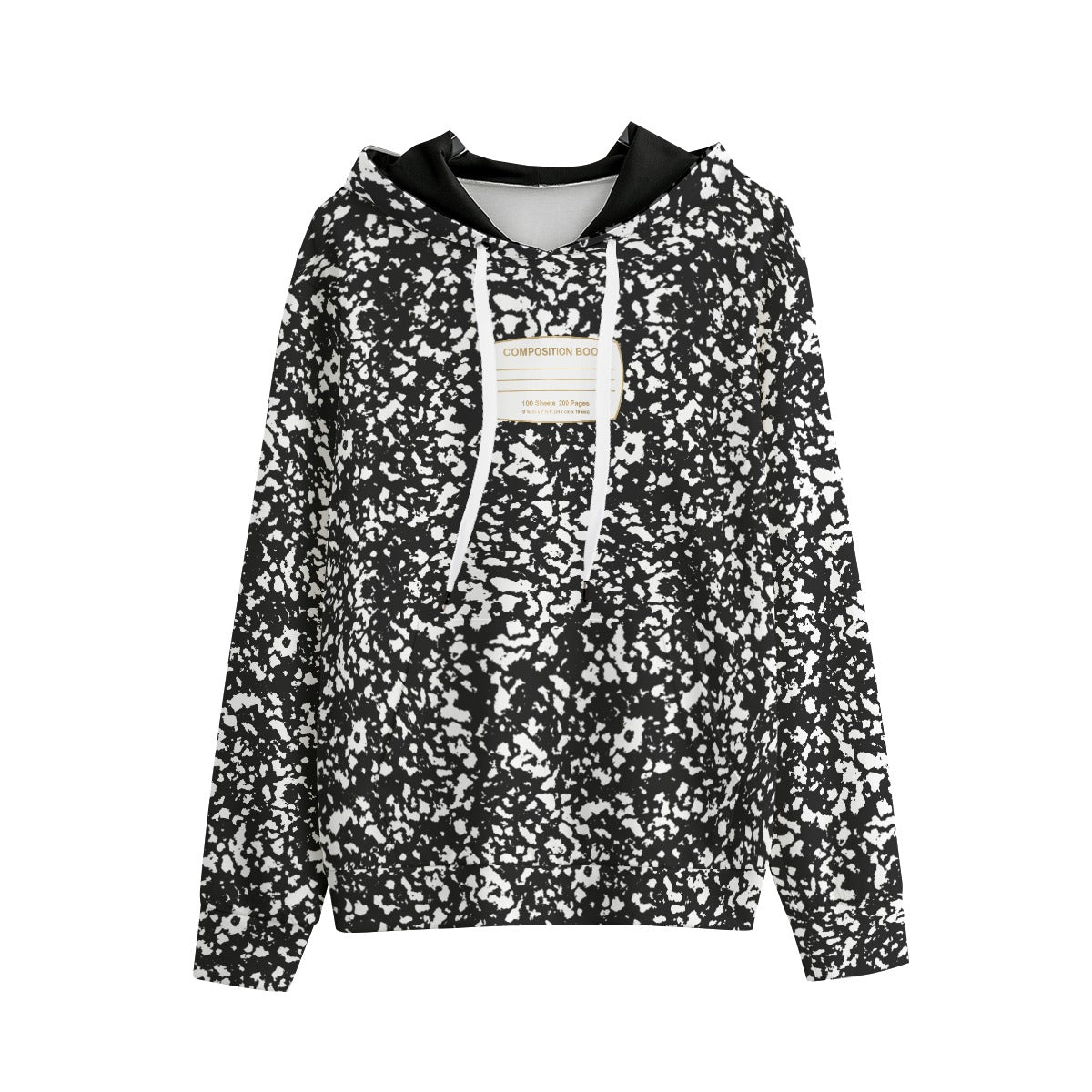 Black Composition Book Unisex Pullover Cotton Hoodie