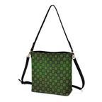 Green Minimalist Square Crossbody Bucket Bag