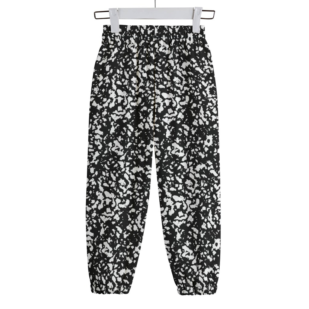 Black Composition Book Pattern Kid's Sweatpants | 310GSM Cotton