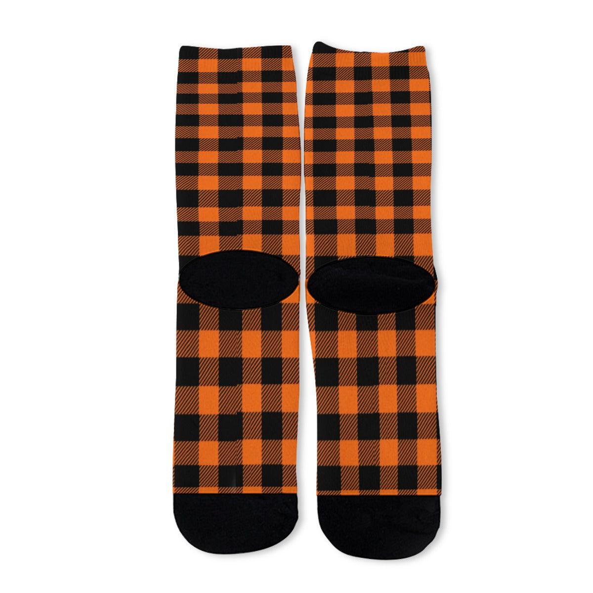 Orange/Black Plaid Long Socks