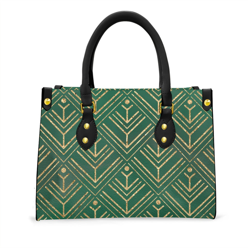 Green Envy Women's Tote Bag With Black Handle