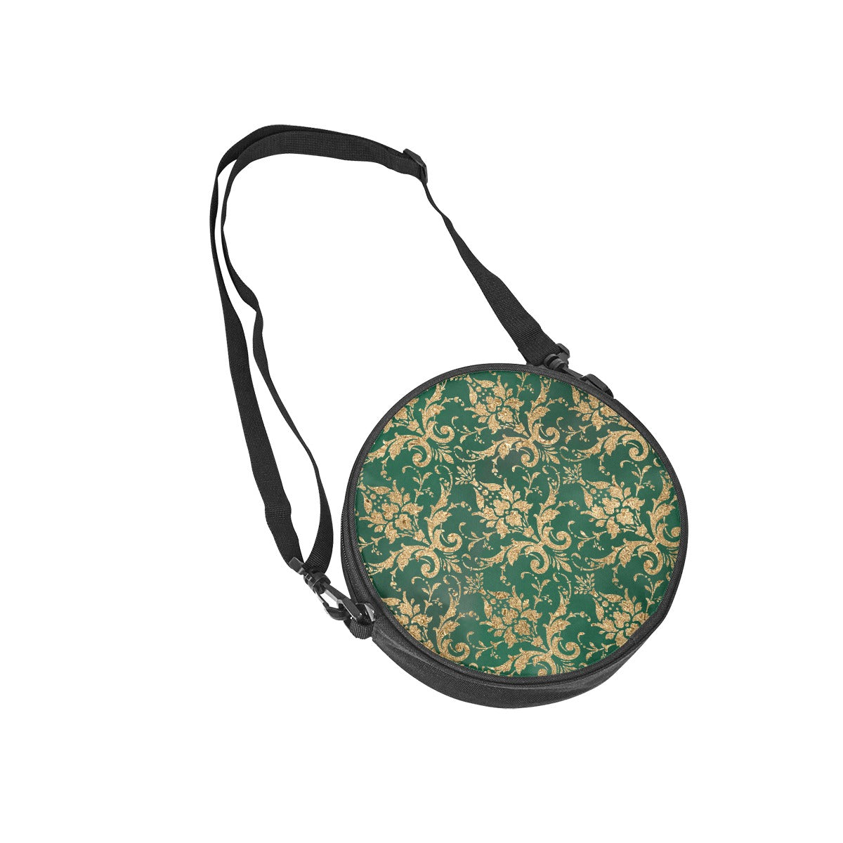 Golden Green Round Satchel Bag