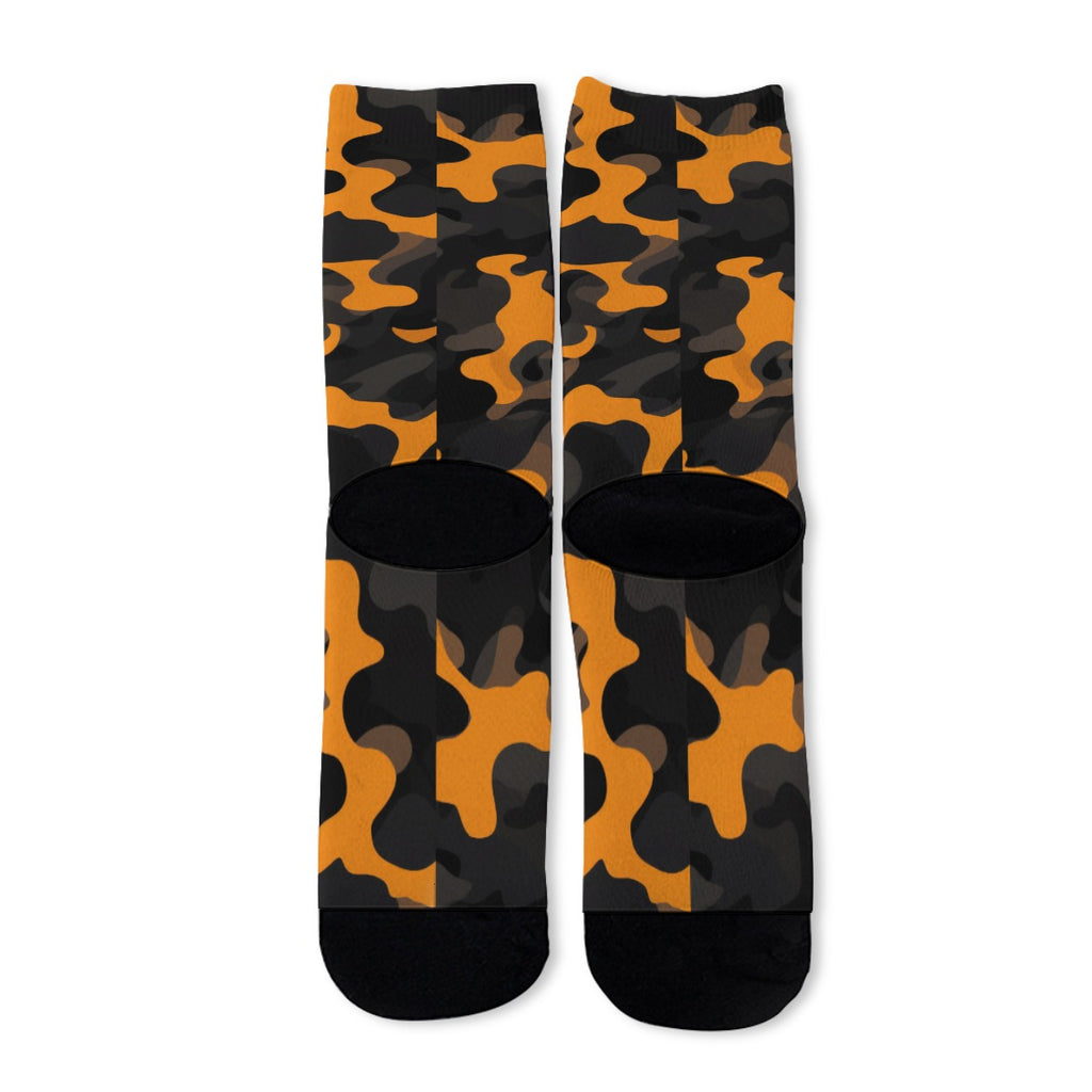 Orange and Black Camo Long Socks