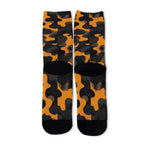 Orange and Black Camo Long Socks