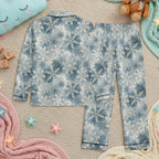 Bizzard Blue Children's Satin Pajama Set With Long Sleeve
