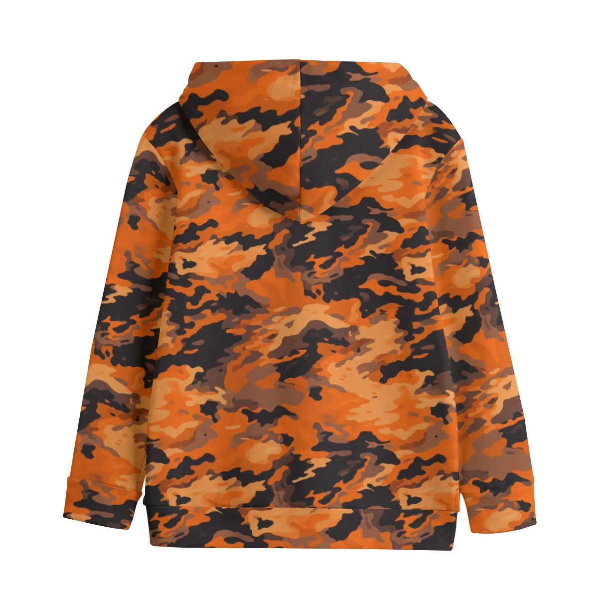 Orange Camouflage Jack Kid's Cotton Pullover Hoodie