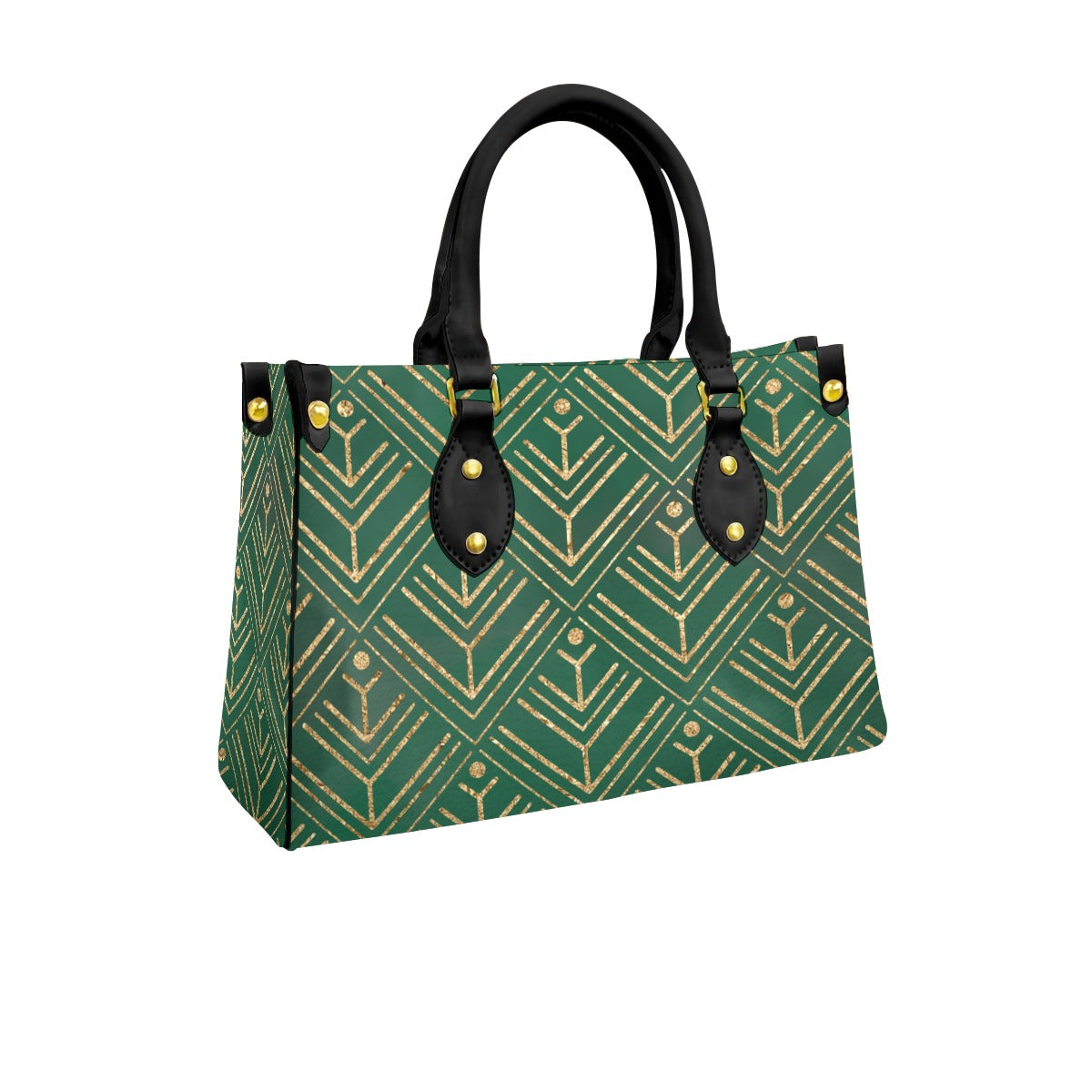 Green Envy Women's Tote Bag With Black Handle