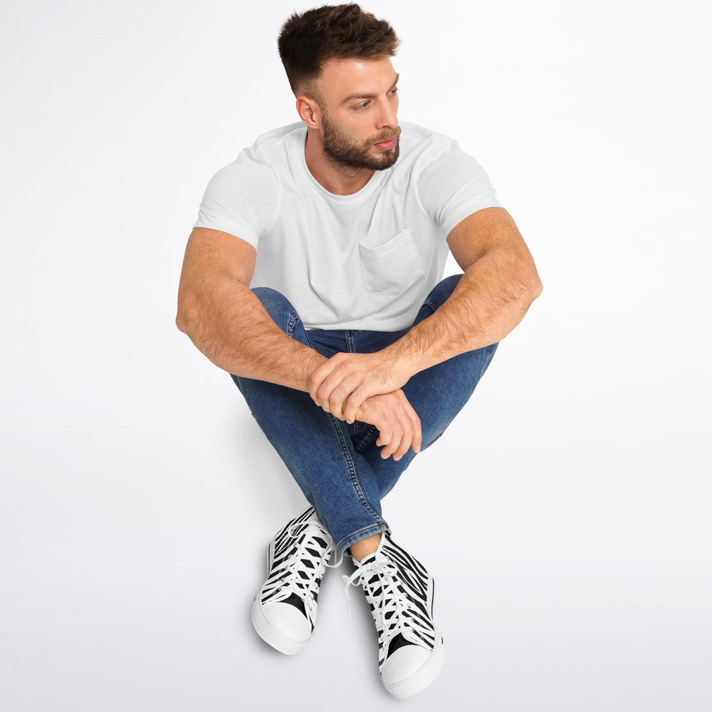 Zebra Print High Top Canvas Shoes