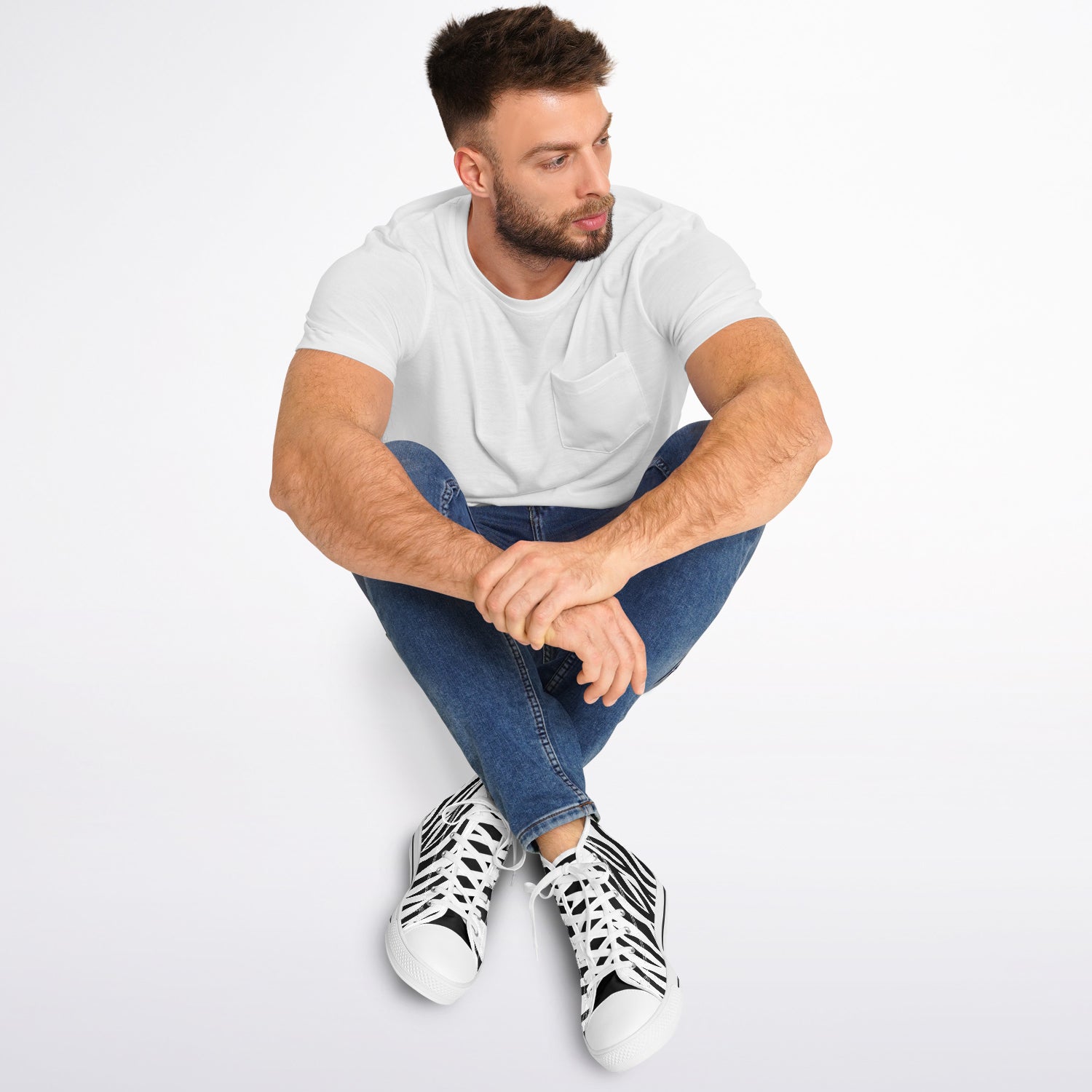 Zebra Print High Top Canvas Shoes