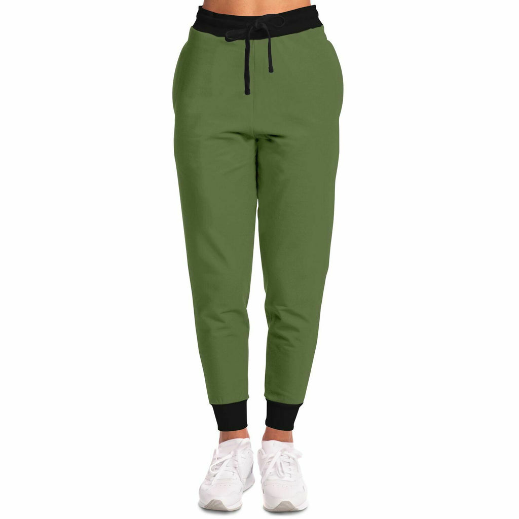 Green Athletic Jogger Pants with Black Accents