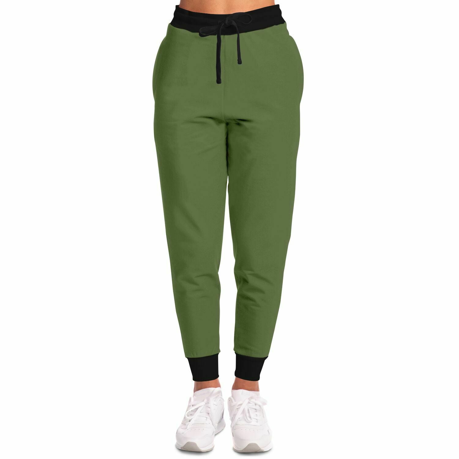 Green Athletic Jogger Pants with Black Accents