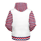 Red, White and Blue Zig Zag Ladies Pull Over Hoodie