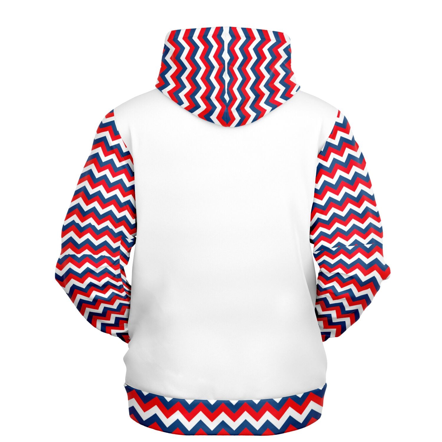 Red, White and Blue Zig Zag Ladies Pull Over Hoodie