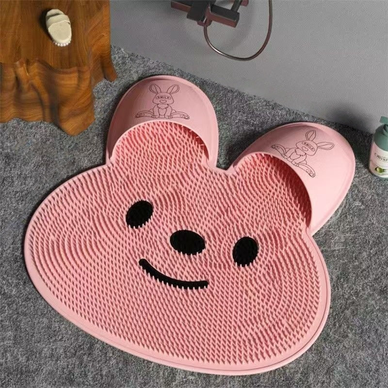Home Bathroom Non-Slip Foot Washing and Massage Bunny Mat