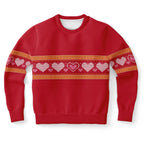 Knitted Heart Stripe Ladies Sweatshirt