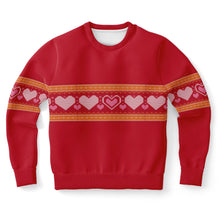 Load image into Gallery viewer, Knitted Heart Stripe Ladies Sweatshirt
