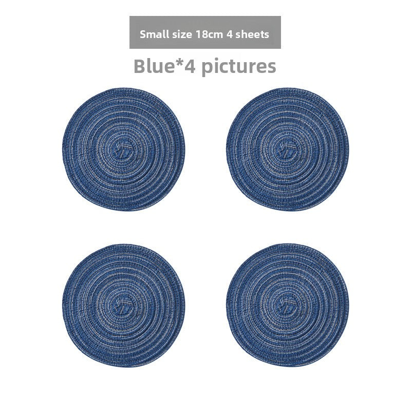 Round Material Table Placemat Set