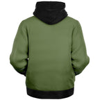 Green and Black Microfleece Zip up Hoodie